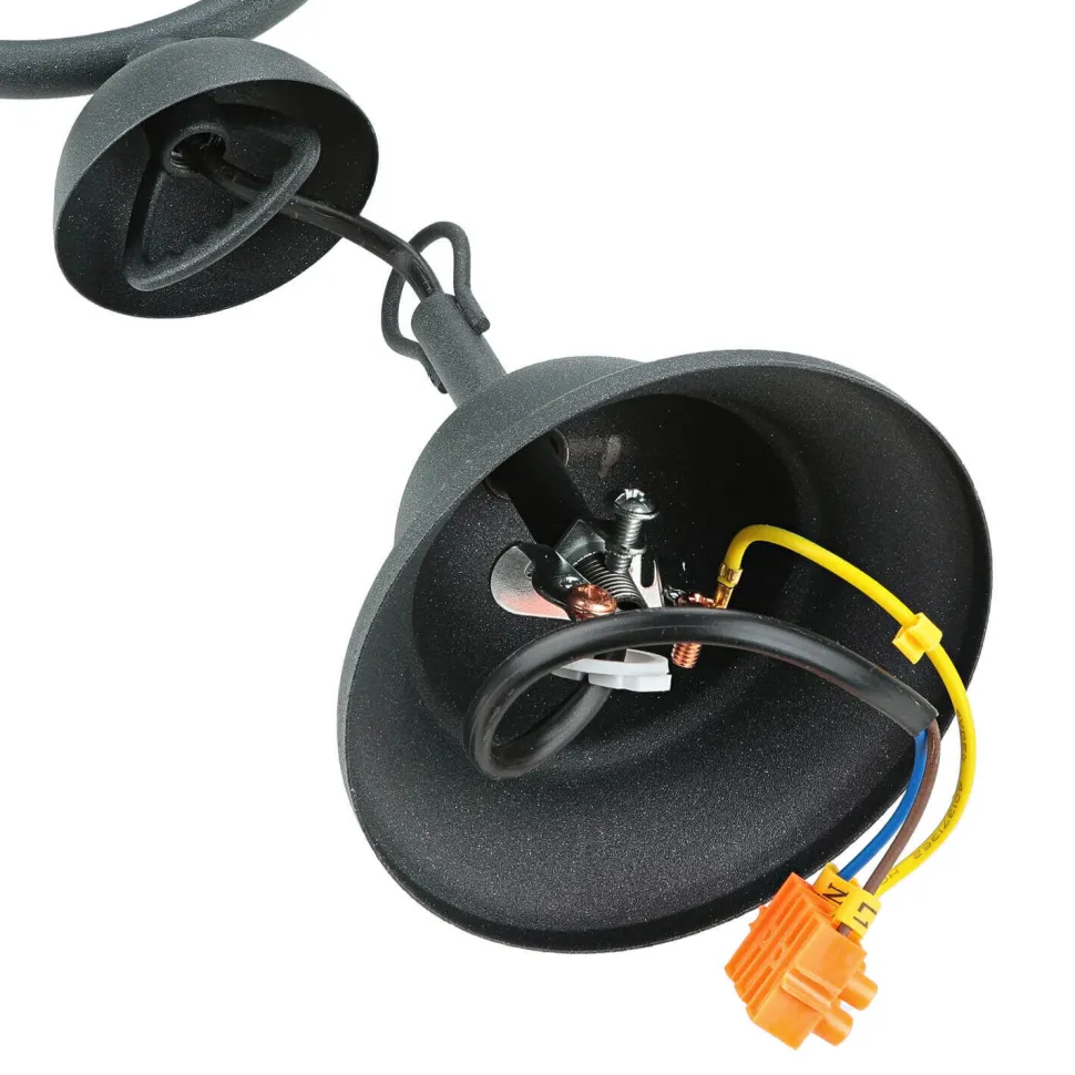 Pendelleuchte Anthrazit Stoff Landhaus Esstisch