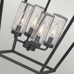 Pendelleuchte außen Aluminium Glas E14 IP44 Schwarz Vintage