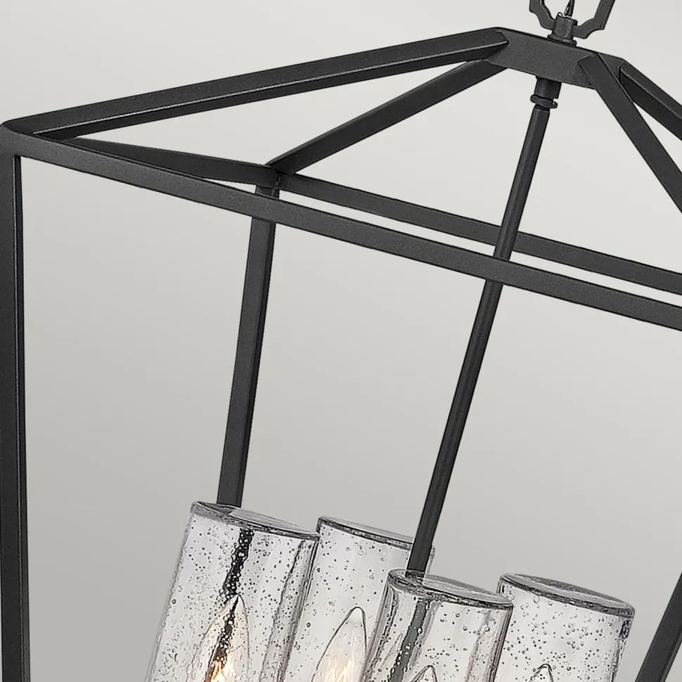 Pendelleuchte außen Aluminium Glas E14 IP44 Schwarz Vintage