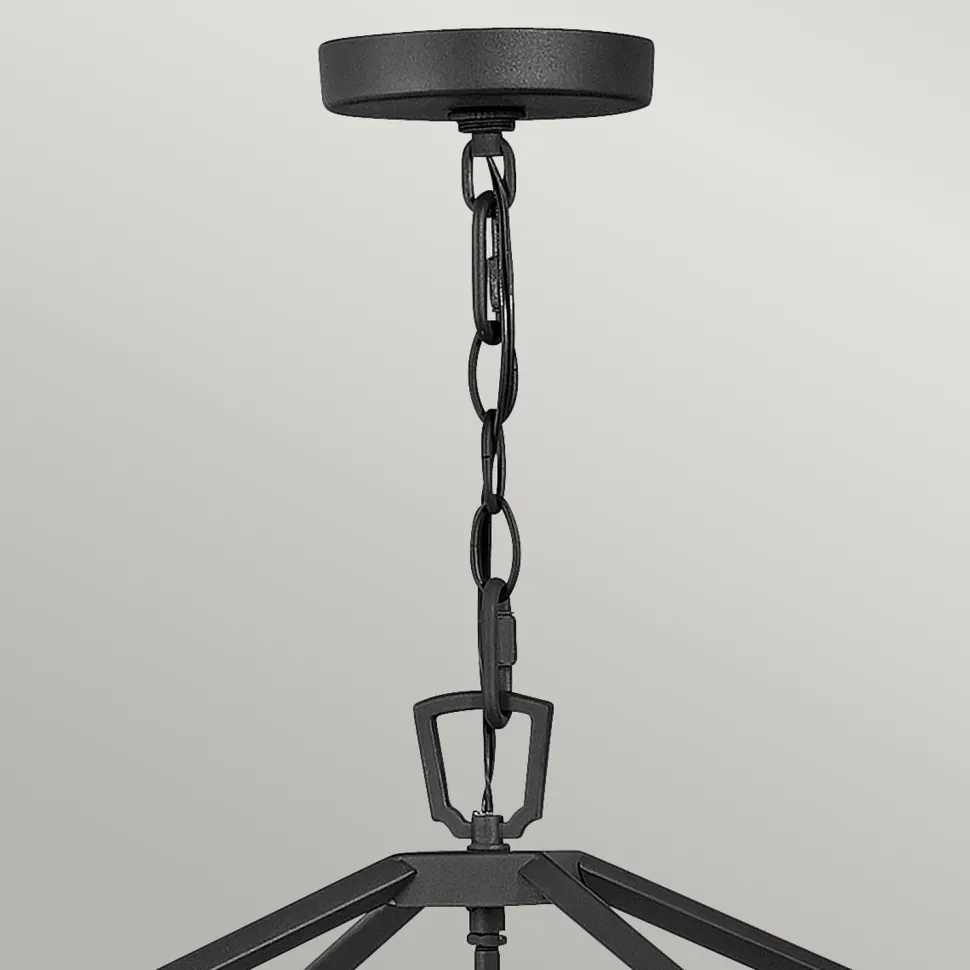 Pendelleuchte außen Aluminium Glas E14 IP44 Schwarz Vintage