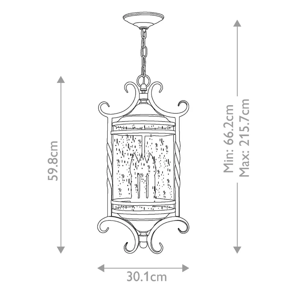 Pendelleuchte außen Glas Aluminium E14 IP44 30,1 cm breit