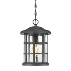 Pendelleuchte außen IP44 E27 Rustikal Schwarz antik