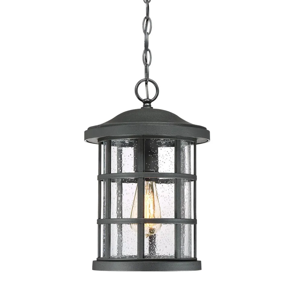 Pendelleuchte außen IP44 E27 Rustikal Schwarz antik