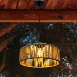 Pendelleuchte außen IP54 Seil Lampenschirm E27 Ø 30 cm Grün