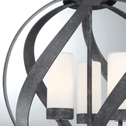 Pendelleuchte außen Metall Glas 3x E14 IP44 Ø 41 cm