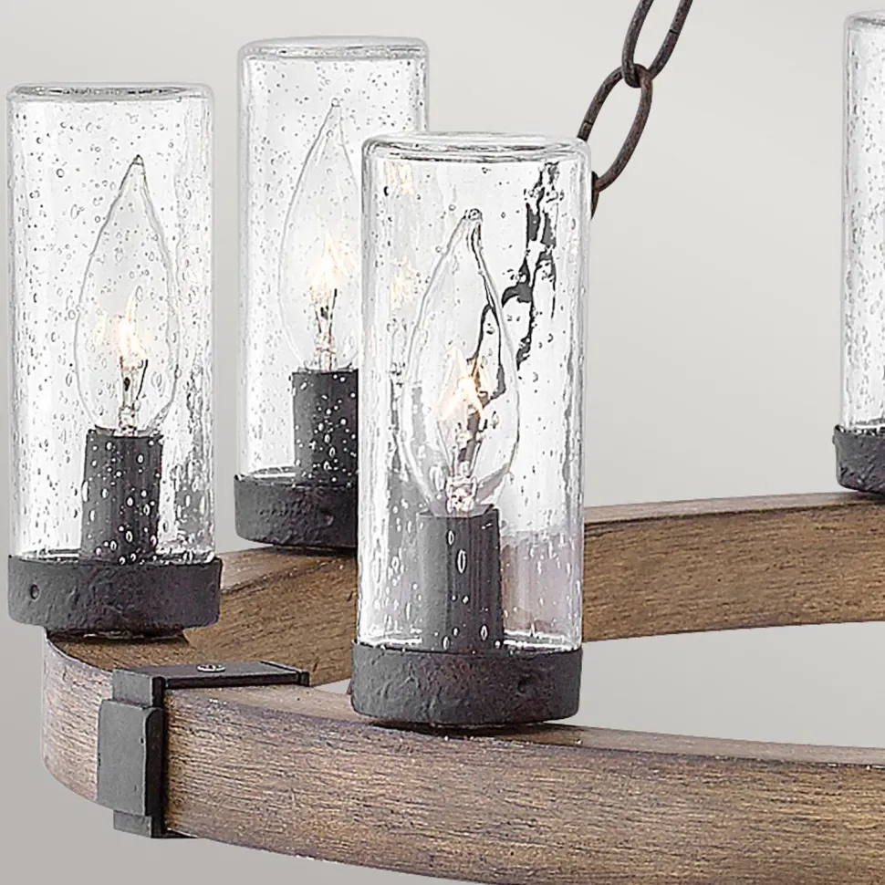 Pendelleuchte außen Ring IP44 rund Ø 76,2 cm Metall Glas E14