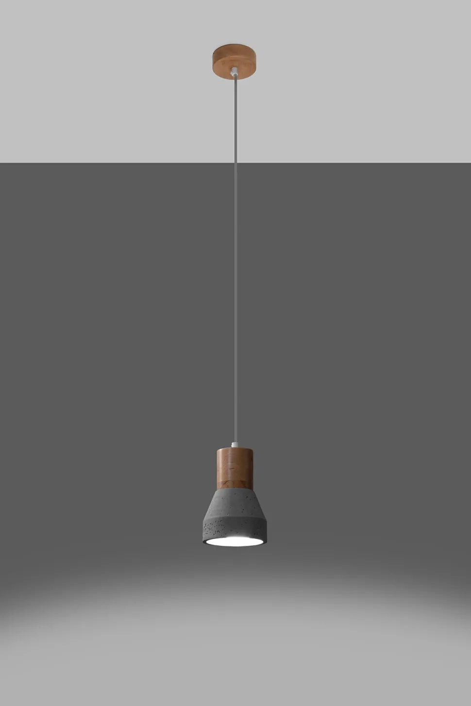 Pendelleuchte Beton Holz Ø 12 cm Skandinavisch E27