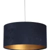Pendelleuchte Blau Gold Stoff Esstisch Lampe