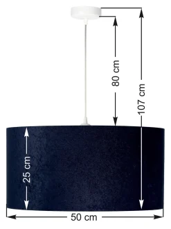 Pendelleuchte Blau Gold Stoff Esstisch Lampe