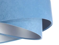 Pendelleuchte Blau Silber E27 rund Ø 50 cm Velours Optik