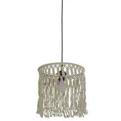 Pendelleuchte Boho Seil Ø 31,5 cm Weiß Natur E27 DANNY