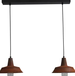 Pendelleuchte Braun Antik Ø25cm 2xE27 Handarbeit