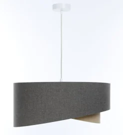 Pendelleuchte Braun Beige E27 rund Ø 60 cm Stoff Modern