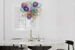 Pendelleuchte Bunt B: 50 cm H: max. 120 cm Glas Metall 8x G9