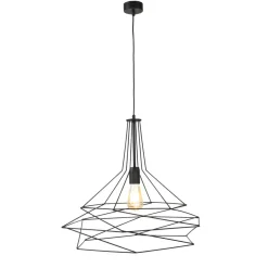 Pendelleuchte Draht Schwarz geometrisch Esstisch