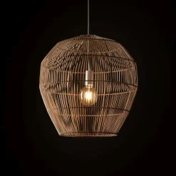 Pendelleuchte E27 Bambus Natur B:50 cm höhenverstellbar