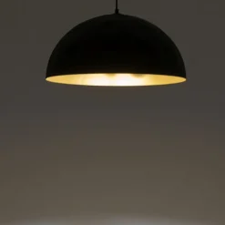 Pendelleuchte E27 in Schwarz Gold matt Ø 50 cm