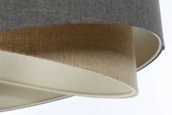 Pendelleuchte E27 rund Ø 40 cm Braun Beige Stoff Modern