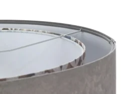 Pendelleuchte E27 rund Ø 50 cm Stoff Velours Optik Grau Beige