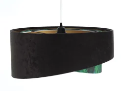 Pendelleuchte E27 rund D: 50 cm Stoff Velours Optik Tropical