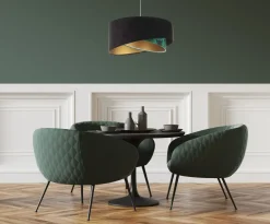 Pendelleuchte E27 rund D: 50 cm Stoff Velours Optik Tropical