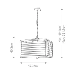 Pendelleuchte eckig Metall Glas E27 B: 49,3 cm Gunmetal Grau