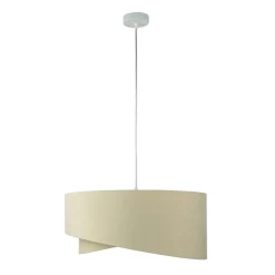 Pendelleuchte Esstisch Creme Gold Stoff Lampe