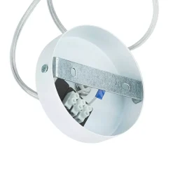 Pendelleuchte Esstisch Creme Gold Stoff Lampe