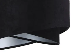 Pendelleuchte Esstisch Schwarz Silber Stoff Ø50cm