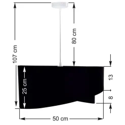 Pendelleuchte Esstisch Schwarz Silber Stoff Ø50cm
