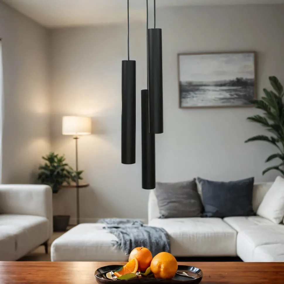 Pendelleuchte EYE Schwarz 3-flmg Wohnzimmer Lampe