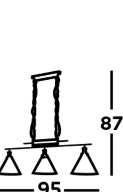 Pendelleuchte 3-flammig E27 B: 95 cm Vintage Design