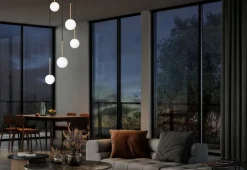 Pendelleuchte 5-flammig G9 in Schwarz Weiß Gold matt