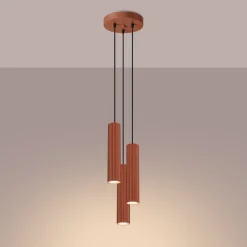 Pendelleuchte 3-flammig GU10 Rot aus Aluminium B: 19,5 cm