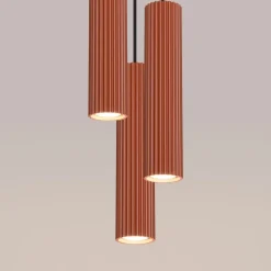 Pendelleuchte 3-flammig GU10 Rot aus Aluminium B: 19,5 cm