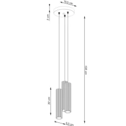 Pendelleuchte 3-flammig GU10 Rot aus Aluminium B: 19,5 cm