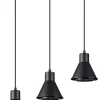 Pendelleuchte 3-flammig Retro ES111 Metall Schwarz
