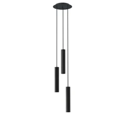 Pendelleuchte 3-flammig Schwarz E27 Metall Modern verstellbar