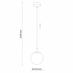 Pendelleuchte Glas Kugel Ø 21 cm in Gold verstellbar