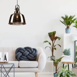 Pendelleuchte Glas Schirm Industrial Vintage E27