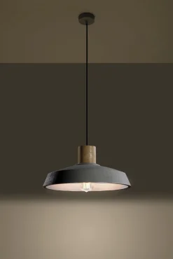 Pendelleuchte Grau Ø 40 cm Beton Schirm E27