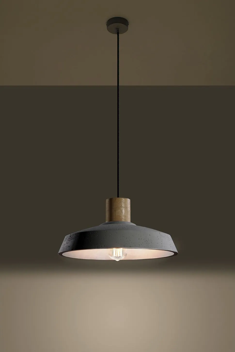 Pendelleuchte Grau Ø 40 cm Beton Schirm E27