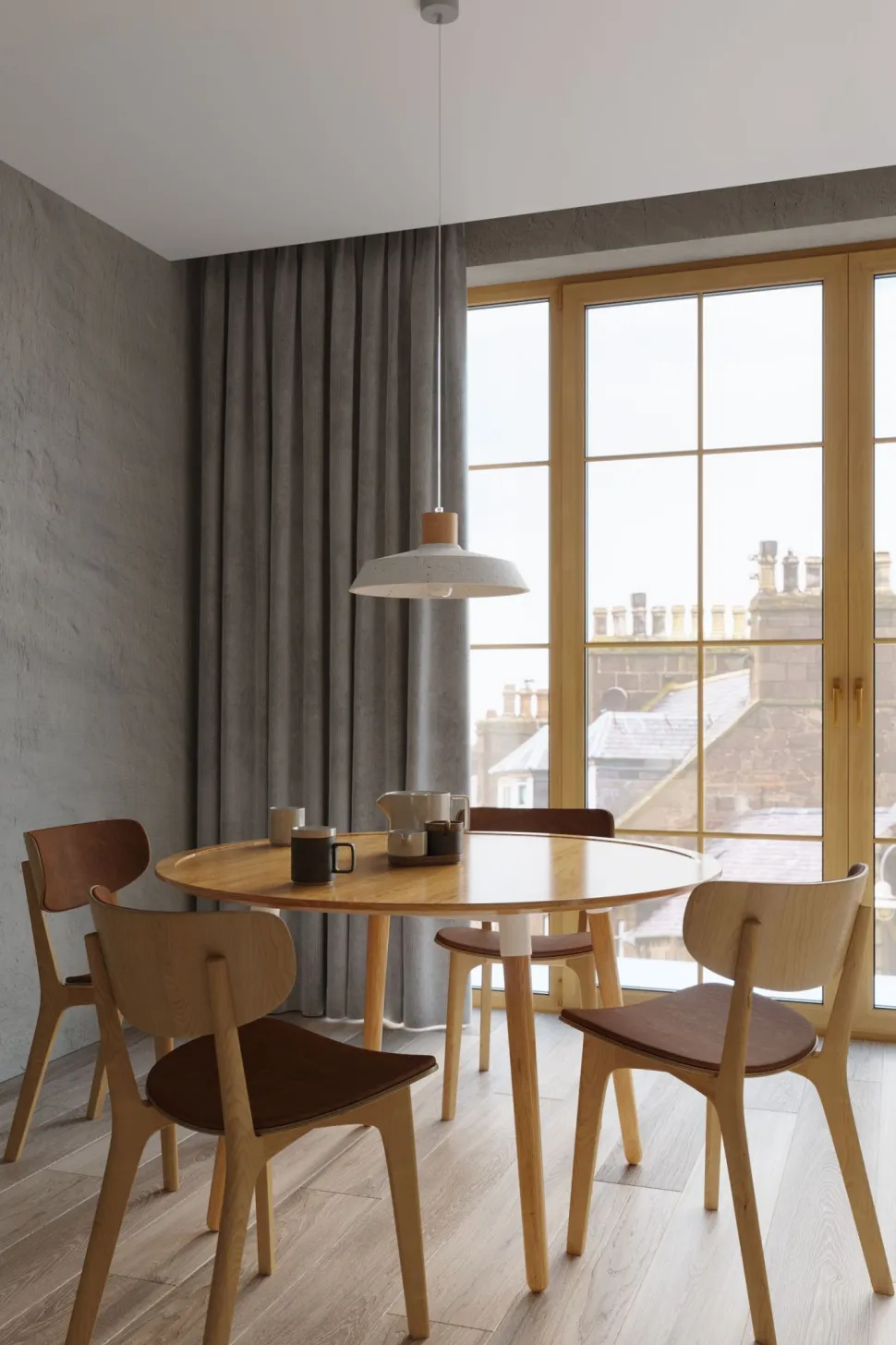 Pendelleuchte Grau Ø 40 cm Beton Schirm E27