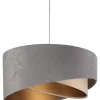 Pendelleuchte Grau Beige Gold Ø50cm Stoff Esstisch
