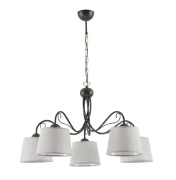 Pendelleuchte Grau Braun Ø80cm 5-armig Hängelampe