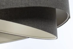 Pendelleuchte Grau E27 rund Ø 60 cm Stoff Modern verstellbar