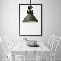 Pendelleuchte Grau Metall Industrie Dekoelement