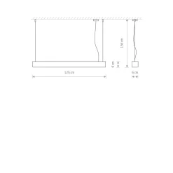 Pendelleuchte Grau T8 LED mit 3000 K warmweiß B: 125 cm lang