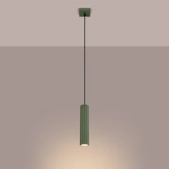 Pendelleuchte Grün schmal B: 8 cm H: max. 118 cm GU10 Modern