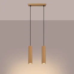 Pendelleuchte GU10 2-flammig aus Aluminium B: 30 cm in Gold